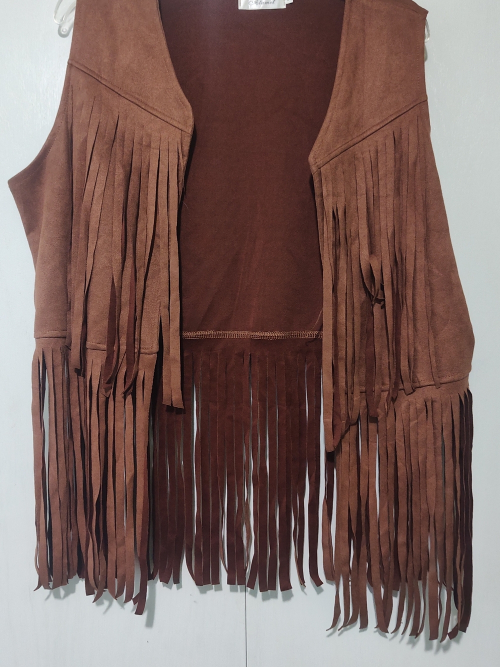 Brown Fringe Faux Suede Vest - Women Sweaters